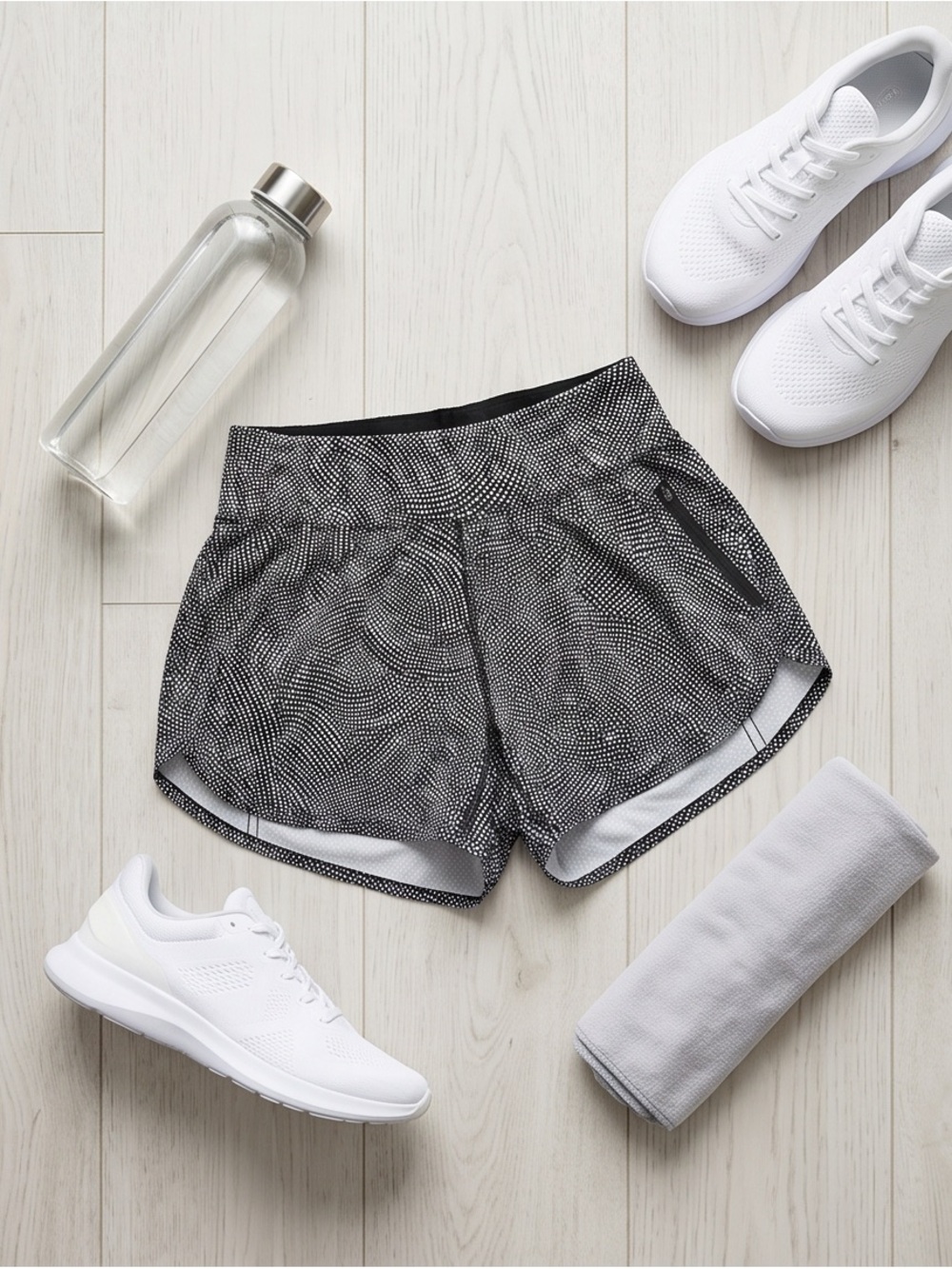 lululemon athletica Black Microdot Running Shorts